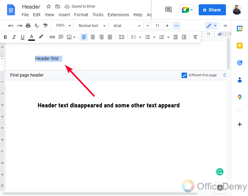How to Make Header Only on First Page Google Docs 9