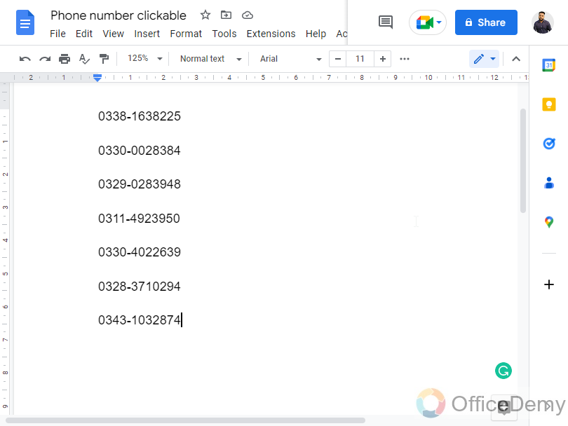 How to Make Phone Numbers Clickable in Google Docs 1