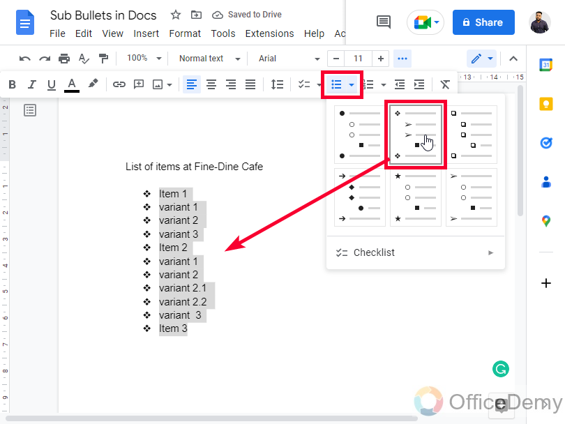 How to Make Sub Bullet Points in Google Docs 12