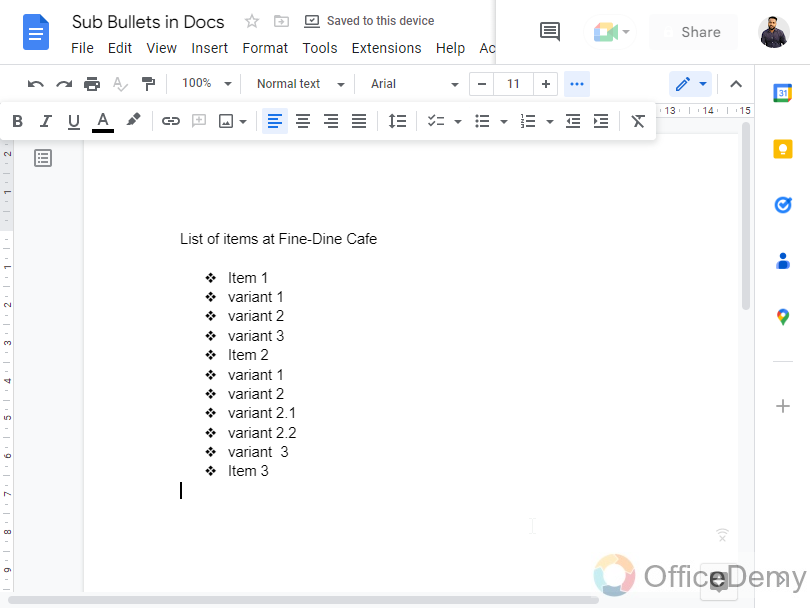 How to Make Sub Bullet Points in Google Docs 17