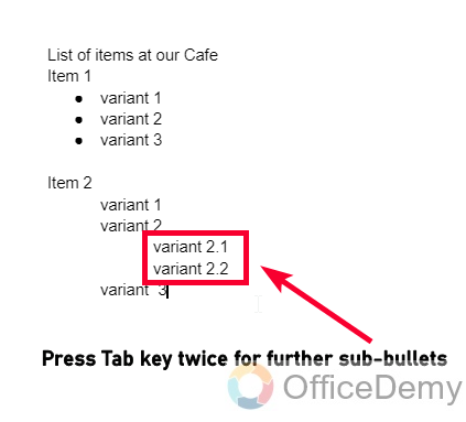 How to Make Sub Bullet Points in Google Docs 9