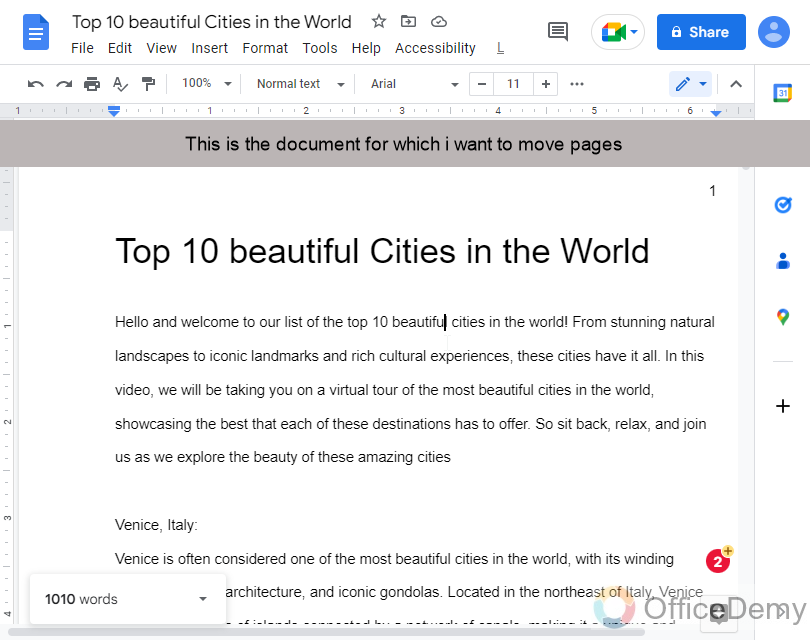 How to Move Pages in Google Docs 1