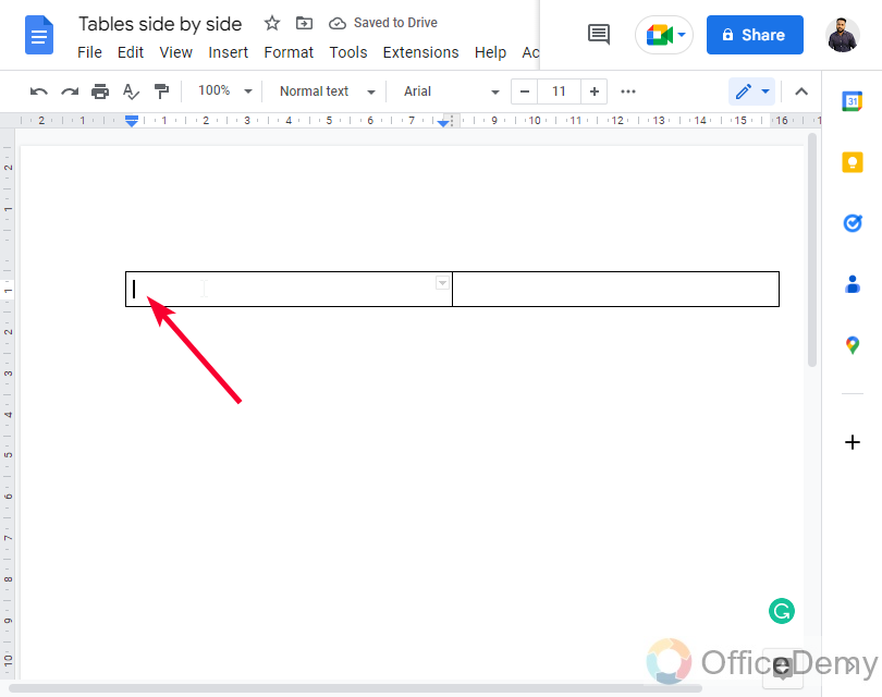 How to Put Tables Side By Side in Google Docs 3