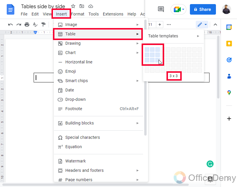 How to Put Tables Side By Side in Google Docs 4