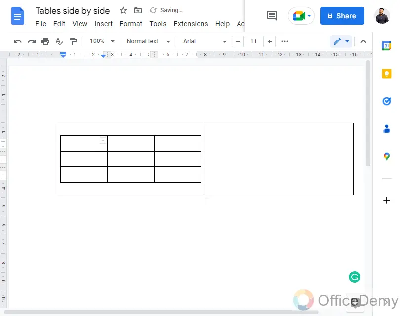 How to Put Tables Side By Side in Google Docs 5