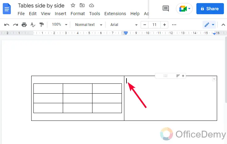 How to Put Tables Side By Side in Google Docs 6