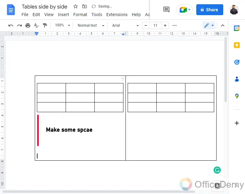 How to Put Tables Side By Side in Google Docs 8