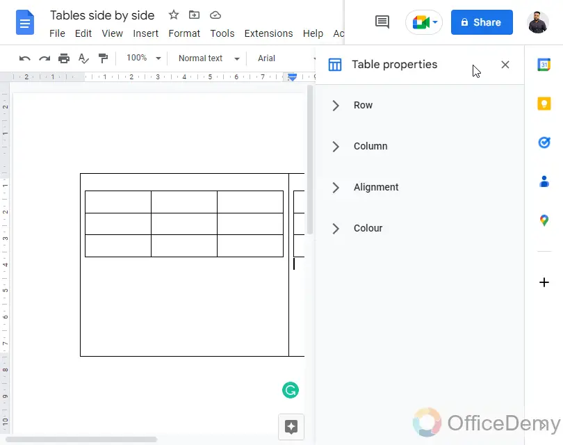 How to Put Tables Side By Side in Google Docs 10