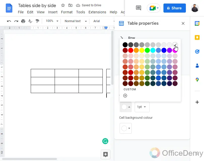 How to Put Tables Side By Side in Google Docs 11
