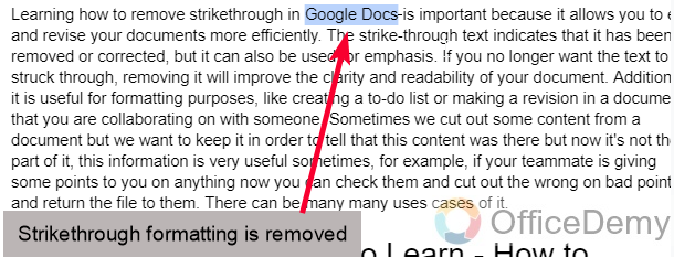 How to Remove Strikethrough in Google Docs 3
