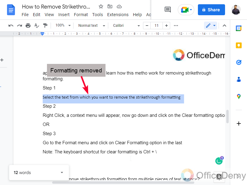 How to Remove Strikethrough in Google Docs 11