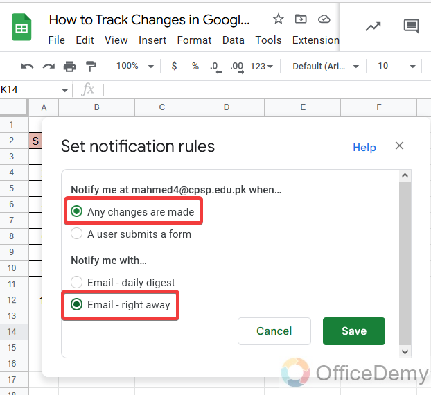 How to Track Changes in Google Sheets 5