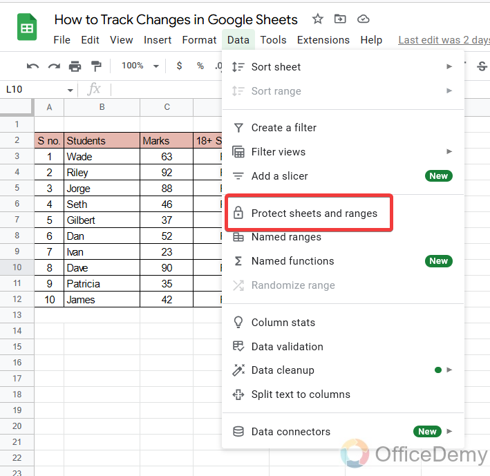 How to Track Changes in Google Sheets 9