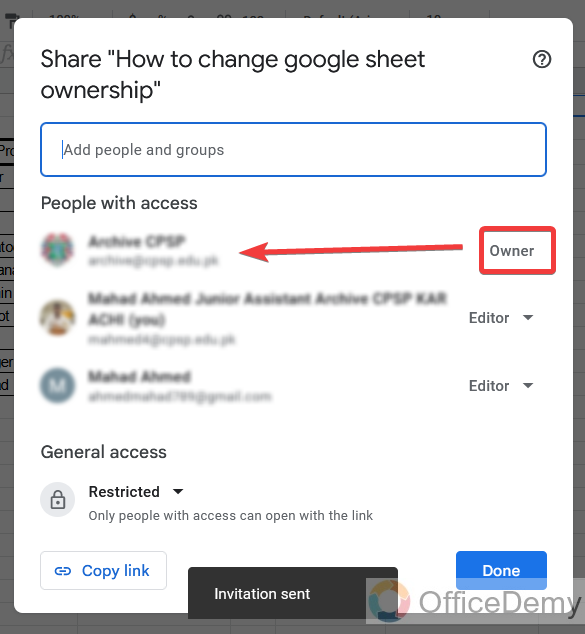 How to change google sheet ownership 12