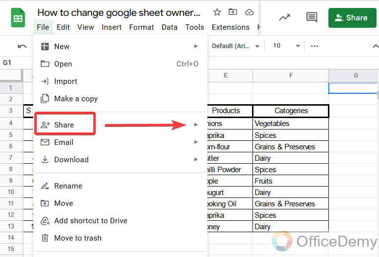How to change google sheet ownership 3