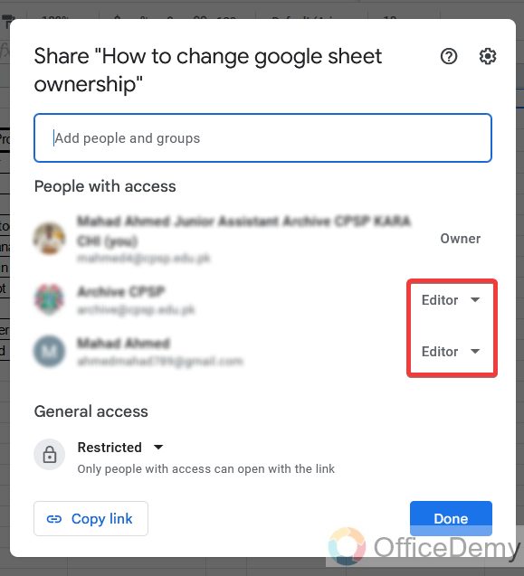 How to change google sheet ownership 9