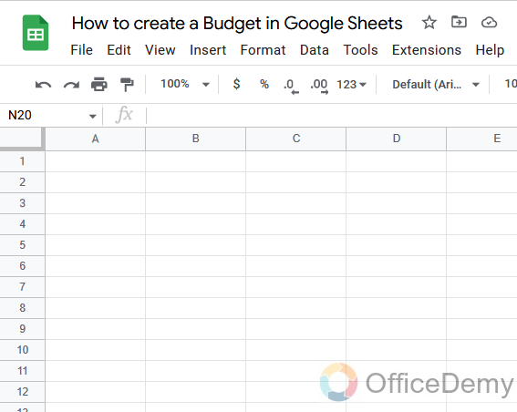 How to create a Budget in Google Sheets 1