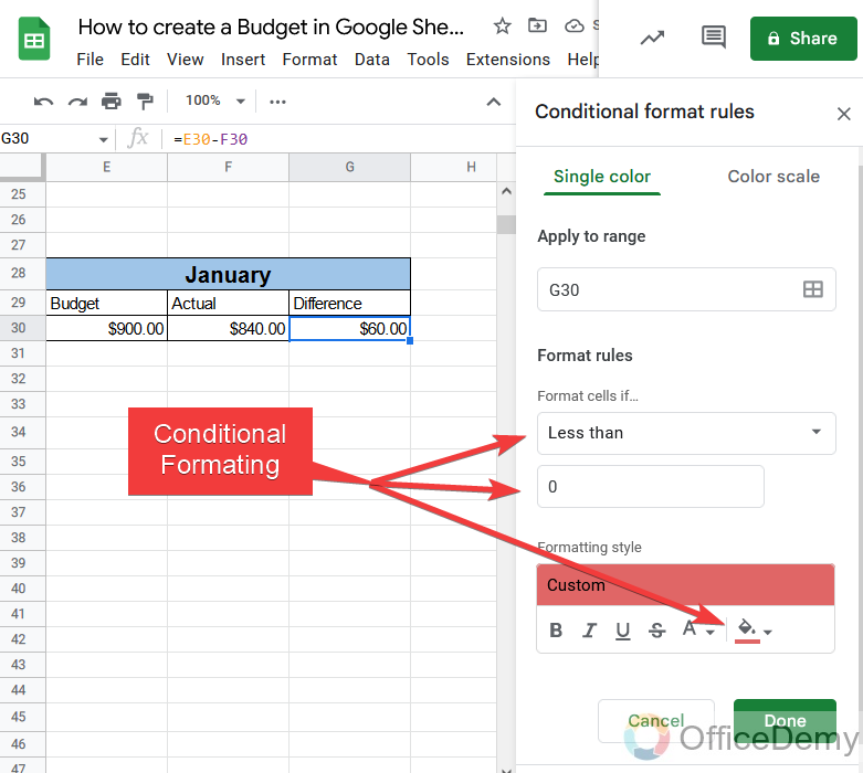 How to create a Budget in Google Sheets 20