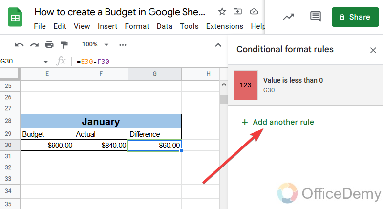 How to create a Budget in Google Sheets 21
