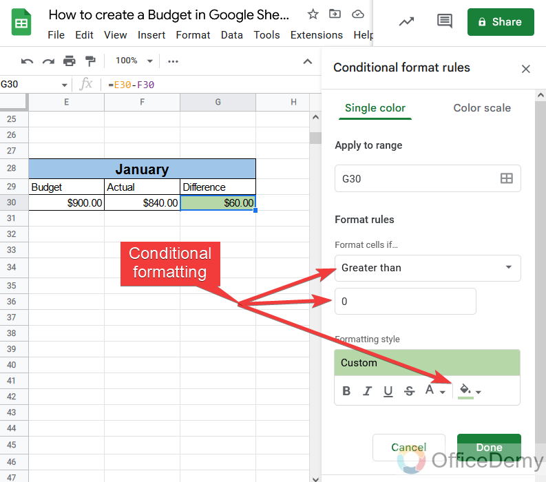 How to create a Budget in Google Sheets 22