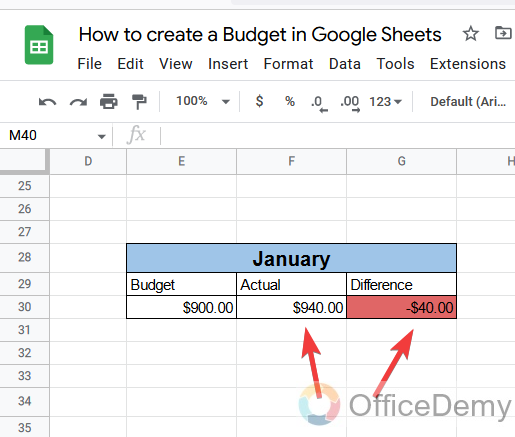 How to create a Budget in Google Sheets 23