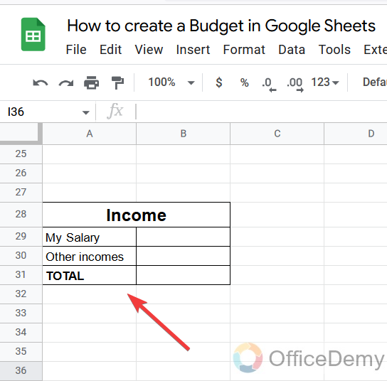 How to create a Budget in Google Sheets 4