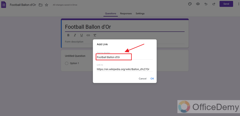 How to create hyperlink in google forms 10