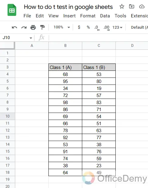 How to do a t test in google sheets 1