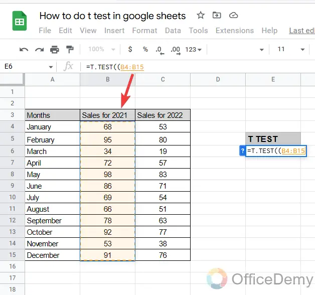 How to do a t test in google sheets 12