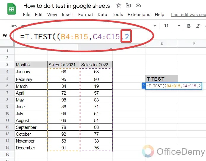 How to do a t test in google sheets 14
