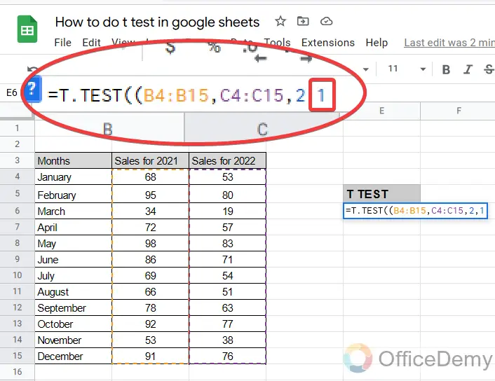 How to do a t test in google sheets 15
