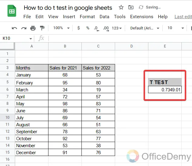 How to do a t test in google sheets 16