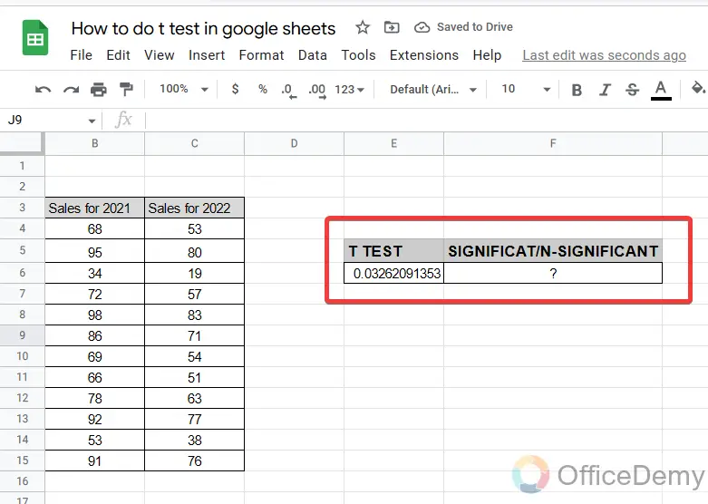 How to do a t test in google sheets 17