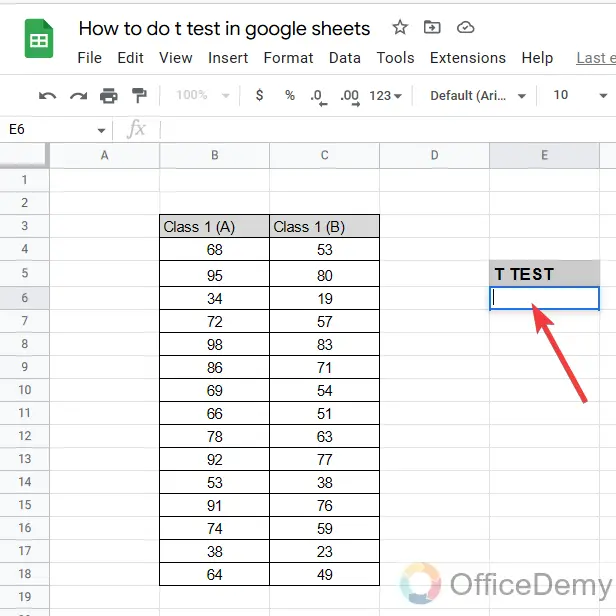 How to do a t test in google sheets 2