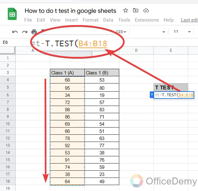 How to do a t test in google sheets 4