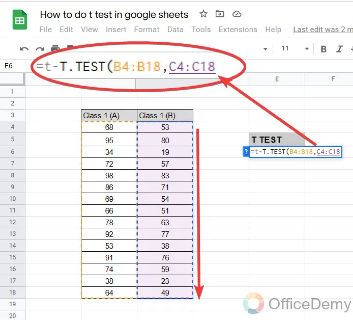 How to do a t test in google sheets 5