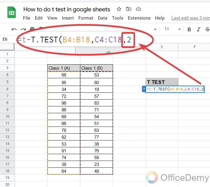 How to do a t test in google sheets 6