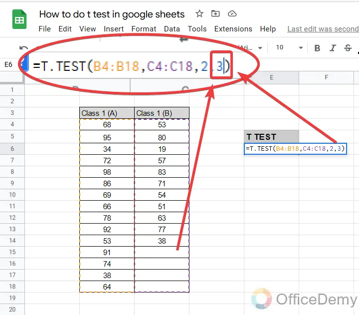 How to do a t test in google sheets 8