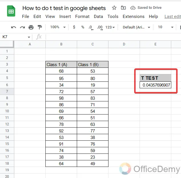How to do a t test in google sheets 9