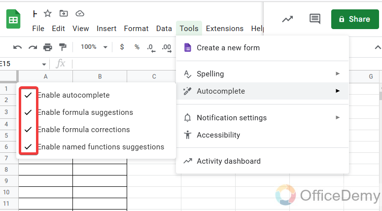 How to fill series in google sheets 2