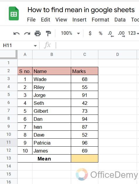 How to find mean in google sheets 2