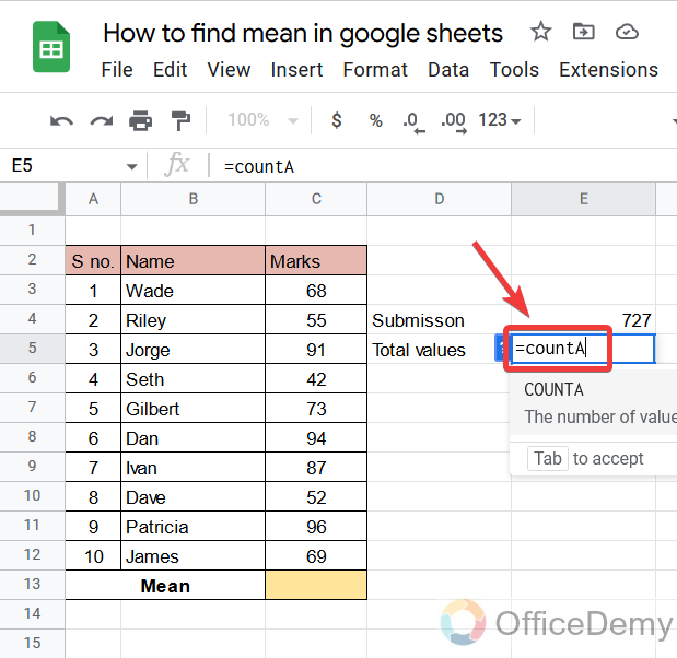 How to find mean in google sheets 5