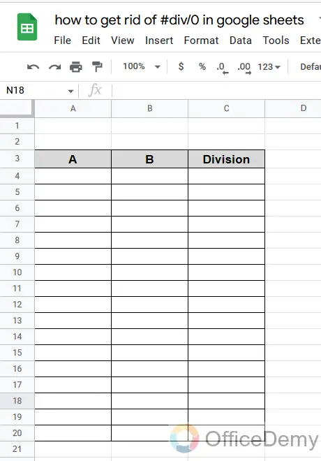 How to hide #div0 in google sheets 1
