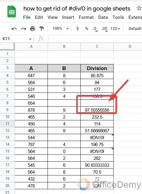 How to hide #div0 in google sheets 12