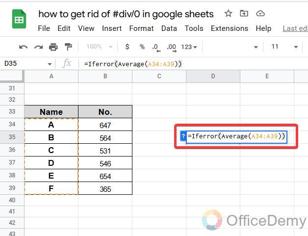 How to hide #div0 in google sheets 18