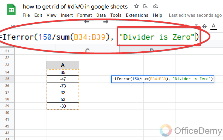 How to hide #div0 in google sheets 24