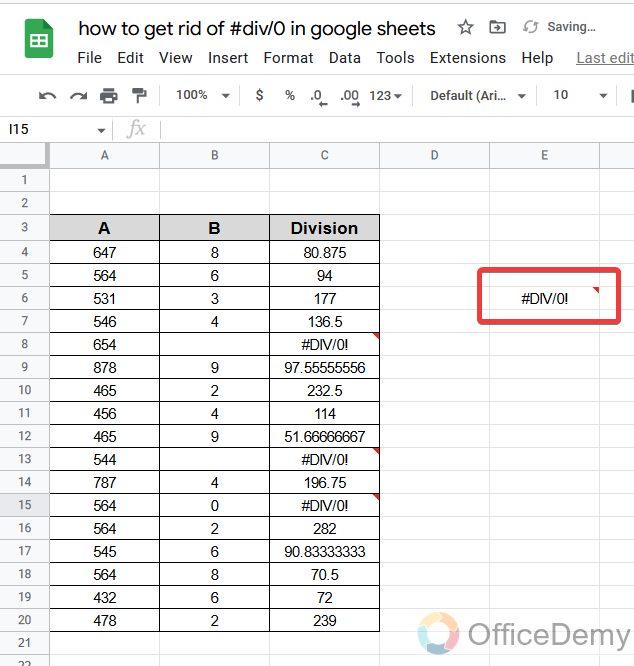 How to hide #div0 in google sheets 7