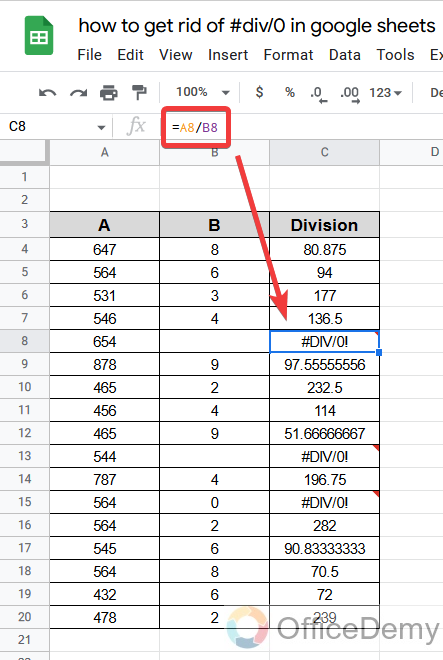 How to hide #div0 in google sheets 8