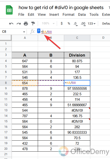How to hide #div0 in google sheets 9