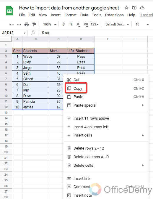 How to import data from another google sheet 2